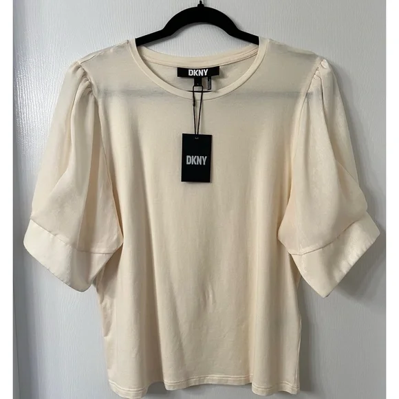 DKNY Elbow Sleeve Knit Top Size Large - Picture 2 of 9
